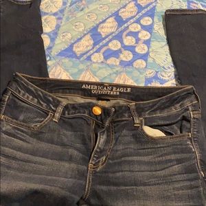 Aeo dark wash superstrech jeans